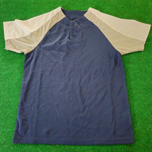 Alleson Athletic Other - Alleson Athletic Youth Baseball Jersey Short Sleeve Navy Gray White Size S